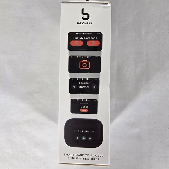 BASS JAXX SMART CASE TRUE WIRELESS EARBUDS – BLUETOOTH 5.3  ANC TOUCHSCREEN CASE - Picture 4 of 5